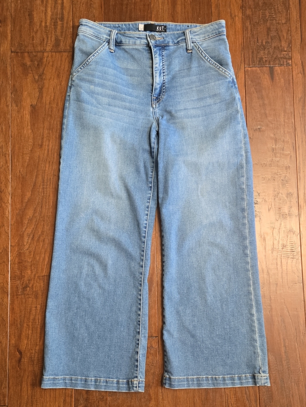 Kut from the Kloth Meg Fab Ab Light Blue Wide Leg Denim Jeans
